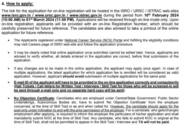 ISRO Bharti 2024